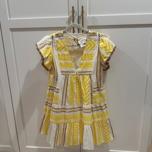 THML Yellow Fringe Sleeve Dress Small